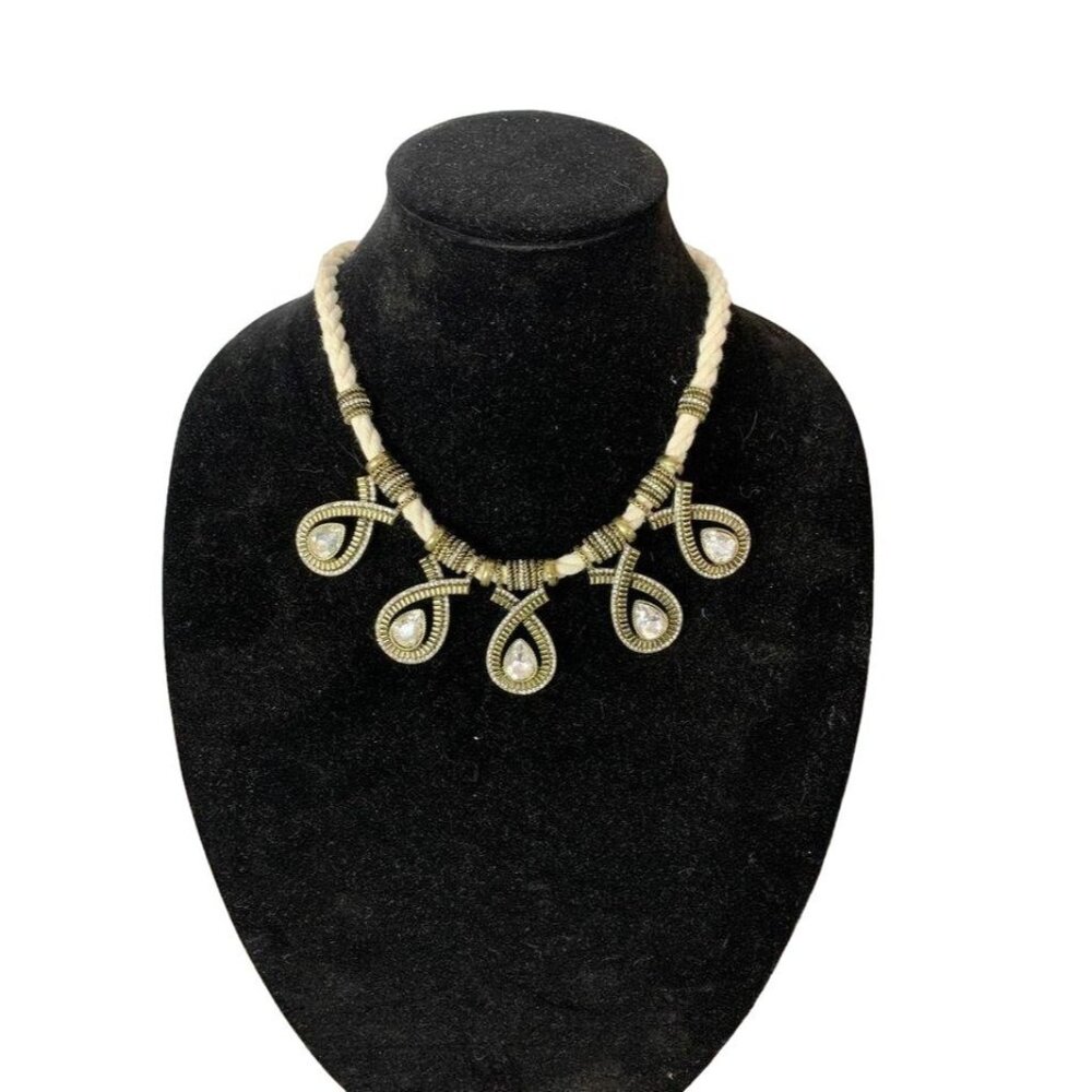 👗 2/$30 👗 Banana Republic Tear Drop Gemstones, Bronze Closure Rope Necklace